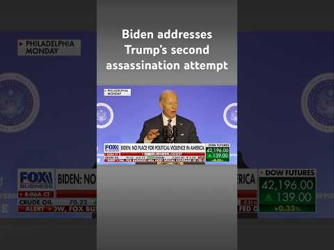 Biden responds to Trump’s second assassination attempt: ‘No place’ for violence #shorts