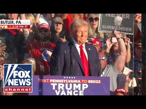 'AS I WAS SAYING’: Trump back onstage at Butler rally in historic moment