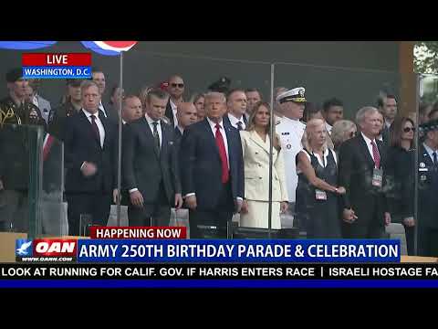 President Trump and First Lady arrive at the U.S. Army’s 250th Anniversary Grand Military Parade