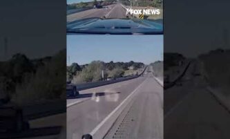 Hero jumps into action after semi loses tire on turnpike #foxnews #news #shorts #viral