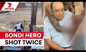 Hero suffers two gunshot wounds in Bondi beach shooting | 7NEWS 3 Hero suffers two gunshot wounds in Bondi beach shooting | 7NEWS