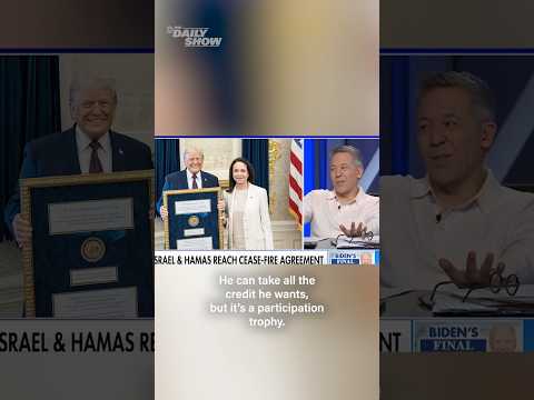 Fox News railing against participation trophies but make the footage Trump's fake Nobel Prize