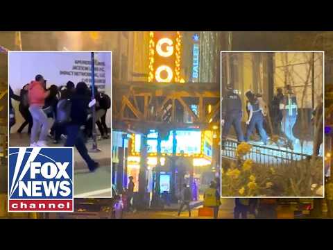 Teen takeover ends in 'WILD BRAWL' in blue city