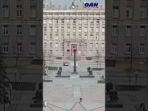 Ukrainian drone striking the regional administration building in Russia