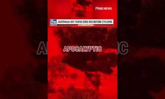 SEE IT: Australia sky turns red before cyclone #foxnews #news #shorts #australia #weather