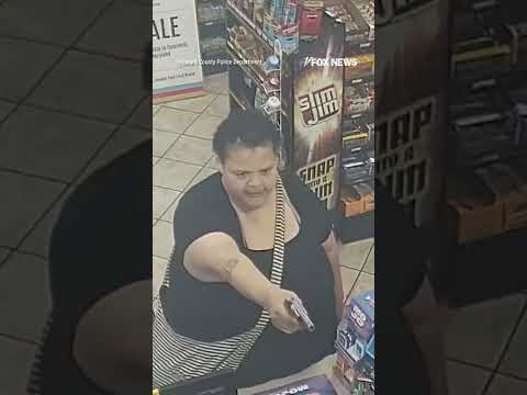 SHOCKING VIDEO shows woman open fire on a gas station clerk