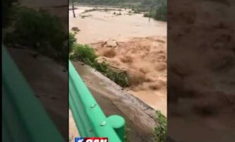 WATCH as a car plunges into a fast-moving river after a bridge collapses in China 4 WATCH as a car plunges into a fast-moving river after a bridge collapses in China