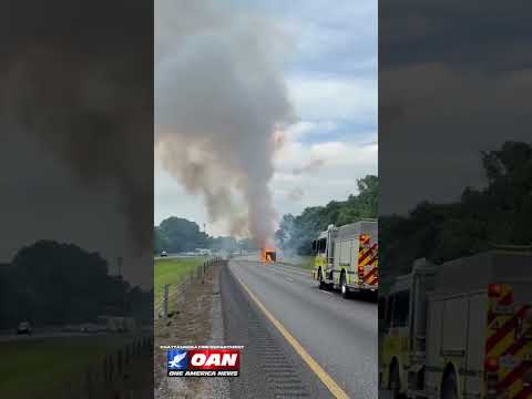 Video of a trailer filled with fireworks that caught fire and exploded on a Tennessee highway