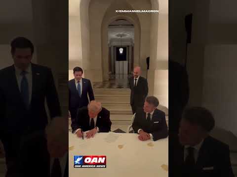 Emmanuel Macron announced on X that Trump signed the U.S.-Iran agreement at the Palace of Versailles