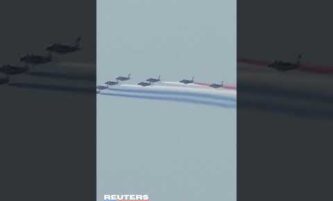 French fighter jets flew in formation over Washington, D.C.