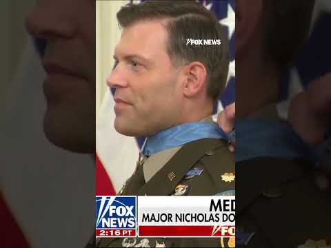 WATCH: President Trump appears to have trouble with one Medal of Honor ribbon #shorts