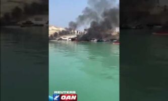 Eyewitness video shows boats engulfed in flames at a fishing pier in Bushehr, Iran
