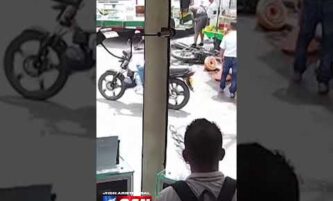 A speeding motorcyclist slams into a moving bus 3 A speeding motorcyclist slams into a moving bus